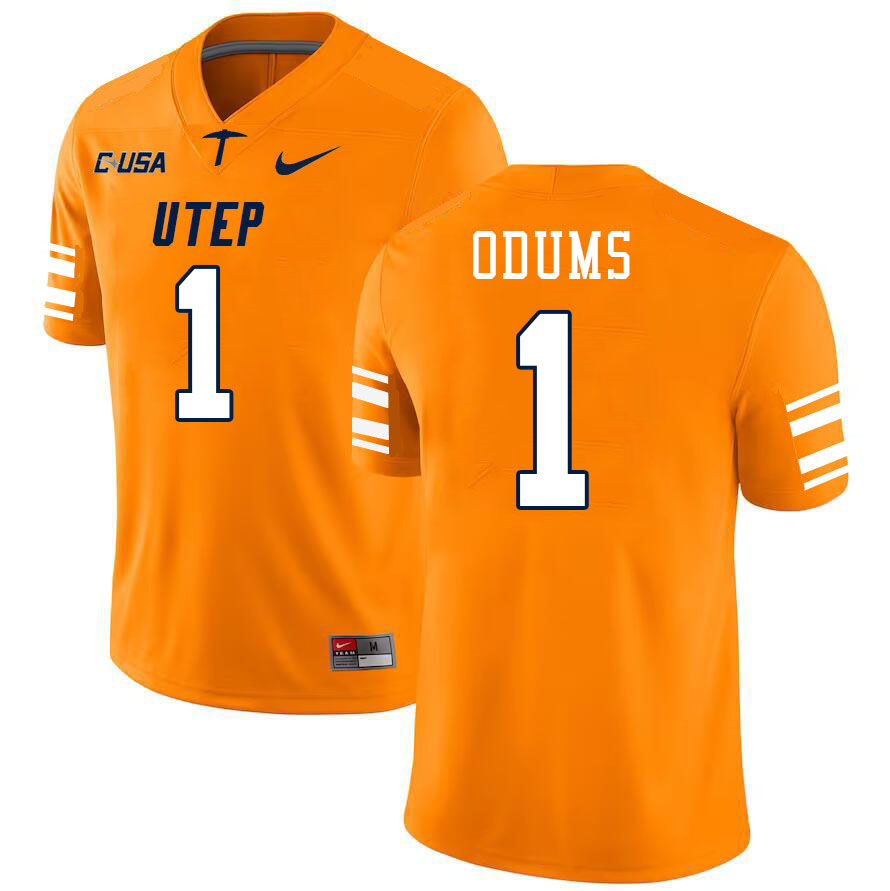 Men-Youth #1 AJ Odums UTEP Miners 2023 College Football Jerseys Stitched-Orange